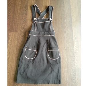 Meduza Black and white pinafore dress with pockets